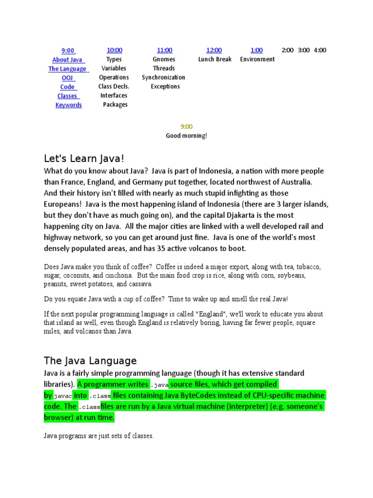 Java Syntax | PDF | Class (Computer Programming) | Method (Computer ...