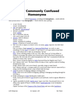 List of Commonly Confused Homonyms