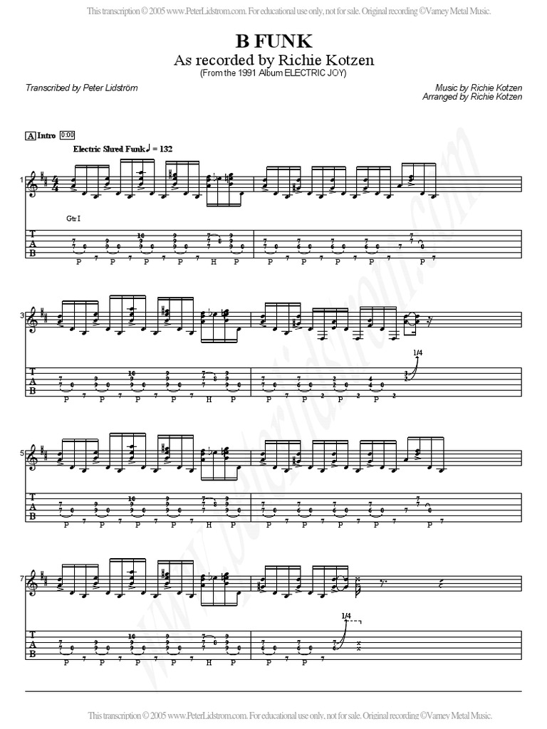 Richie Kotzen - B Funk PDF | PDF | Leisure
