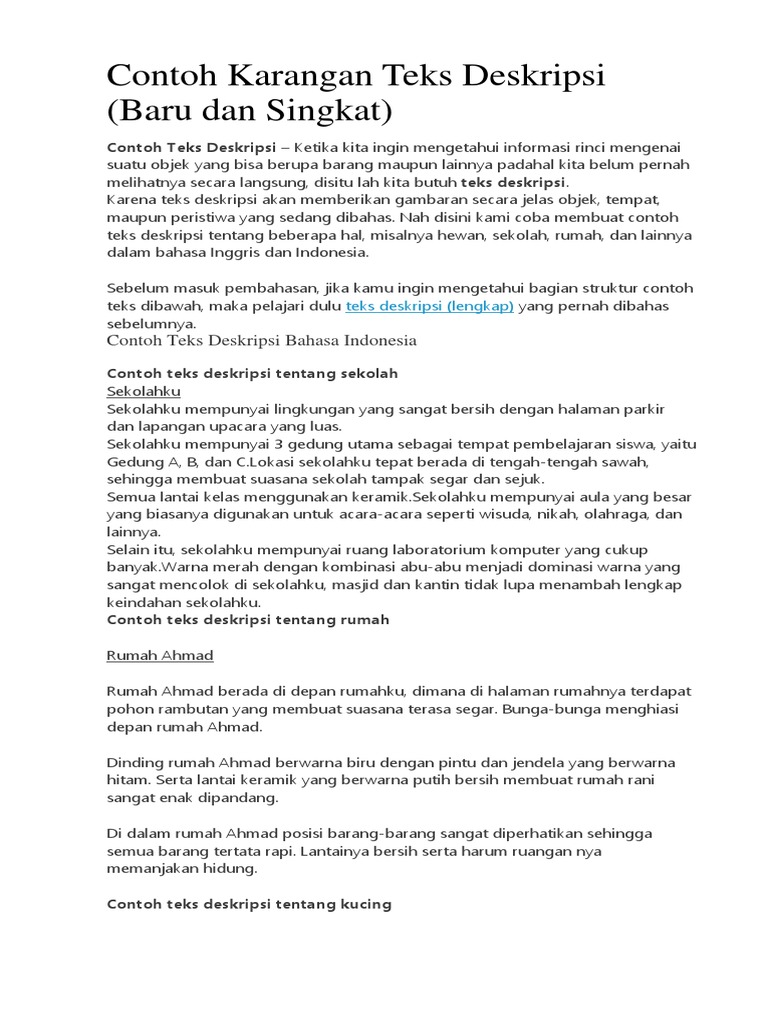 Contoh Artikel Contoh Artikel Deskriptif Tentang Sekolah