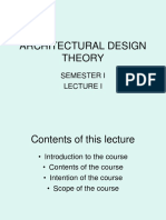 Architectural Design Theory: Semester I