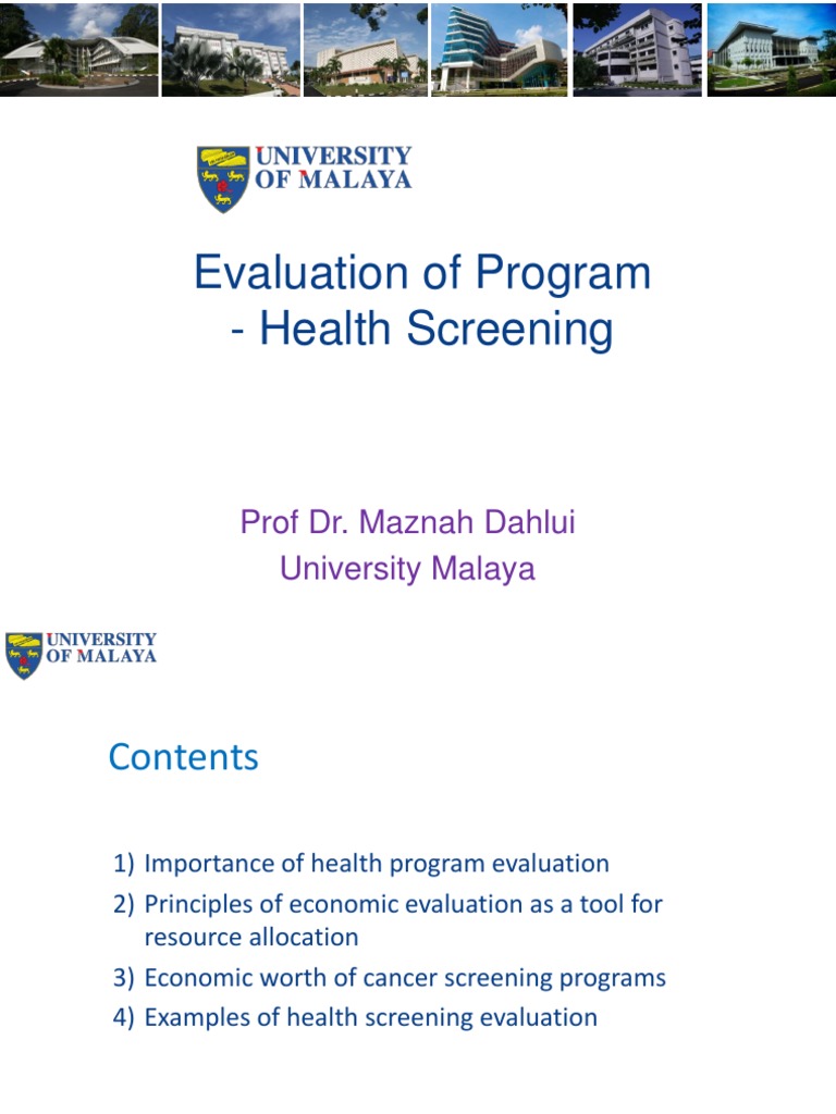Evaluation of Program Health Screening | PDF | Screening (Medicine ...