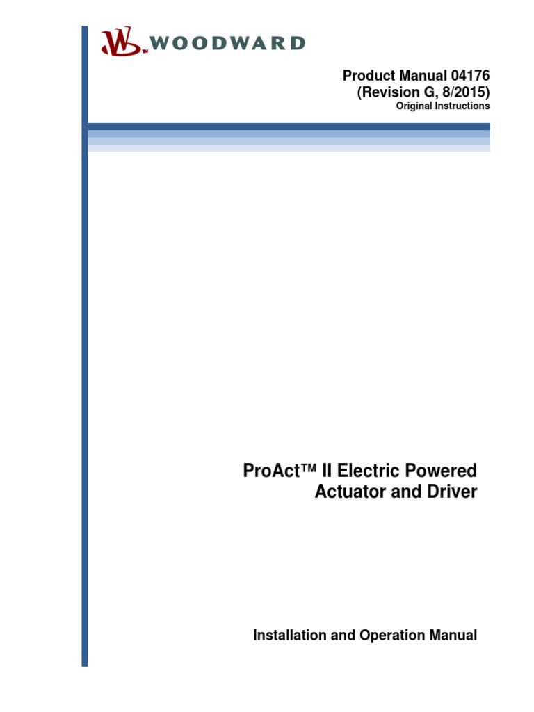 Product Manual 04176 (Revision G, 8/2015) : Proact™ Ii Electric Powered ...