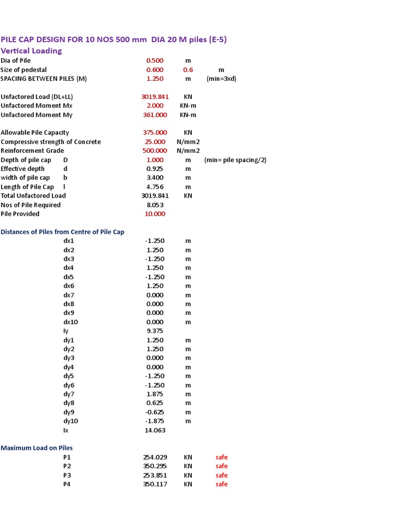 Pile Cap 10 Pile | PDF | Deep Foundation | Geotechnical Engineering