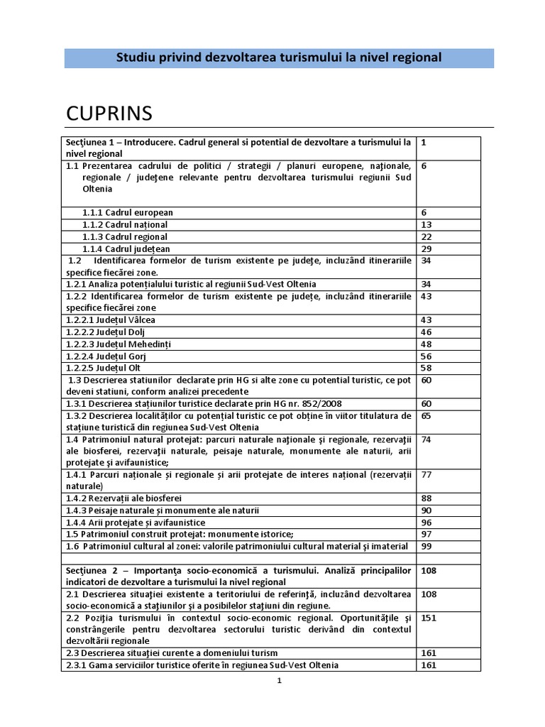 Studiu Turism Final Pdf