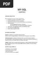 My-Sql: Learning Objectives