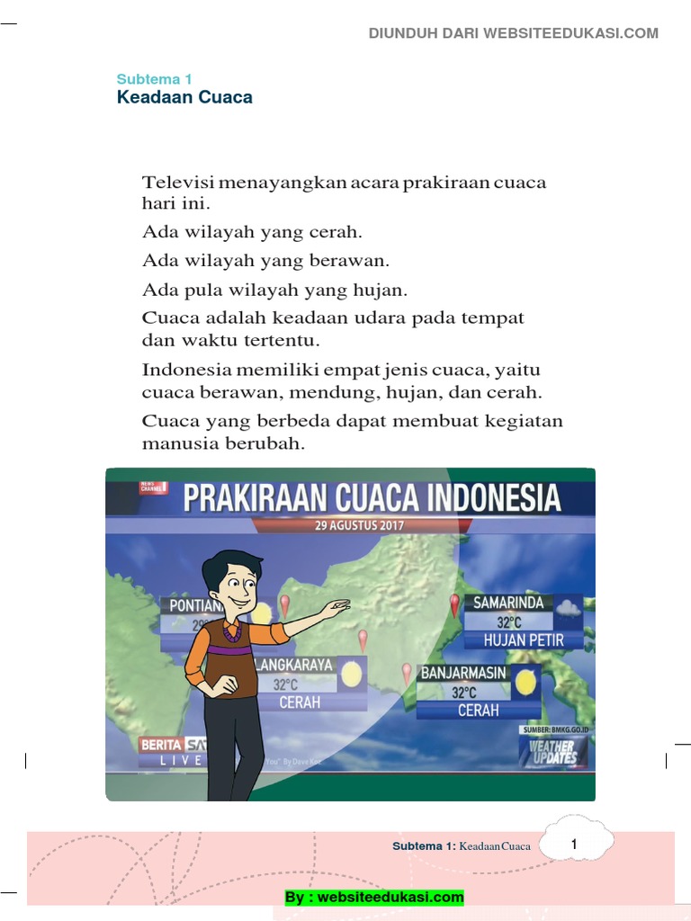 Materi Kelas 3 Tema 5 Subtema 1 Keadaan Cuaca Materi Kelas 3 Tema 5 Subtema 1 Keadaan Cuaca