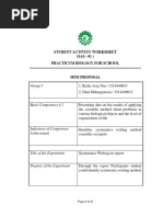 Student Activity Worksheet (SAS - 01) Practicum Biology For School