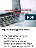 Mga Bahagi at Proseso NG Pananaliksik