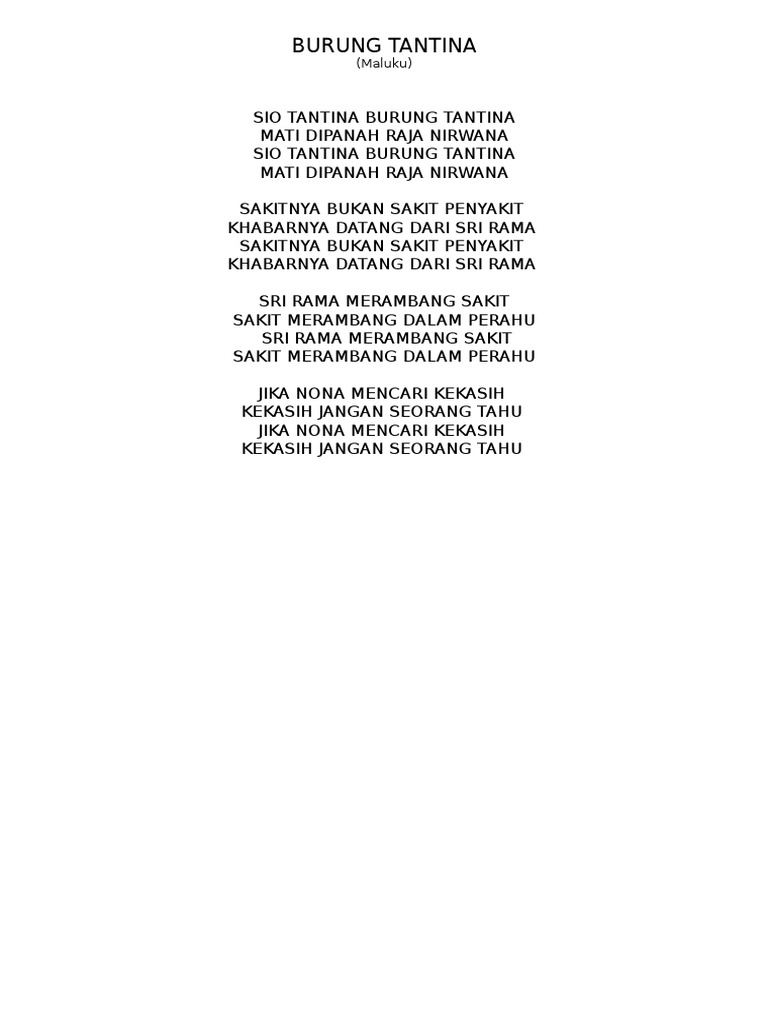 Maluku Burung Tantina