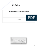 Participant's Guide Authentic Observation: 2 Hours