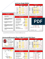 Well Control Kill Sheet (Low Angle Wells) : Drillstring Volume Annular Volume (BBLS) (BBLS)