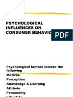 Psychological Influences On Consumer Behaviour