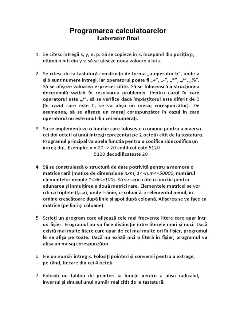Laborator Recapitulare | PDF