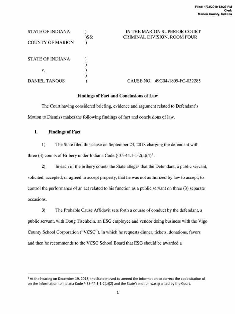 Indiana Bribery Case: Court Findings | PDF | Prosecutor | Probable Cause