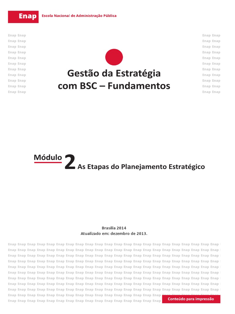 Módulo 2 GESTAO BSC As Etapas Do Planejamento Estratégico | PDF ...