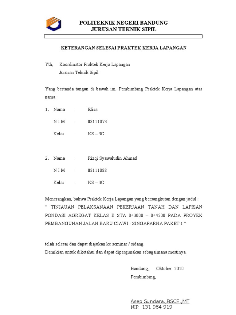 Contoh Surat Keterangan Selesai Magang Dari Perusahaan Nusagates