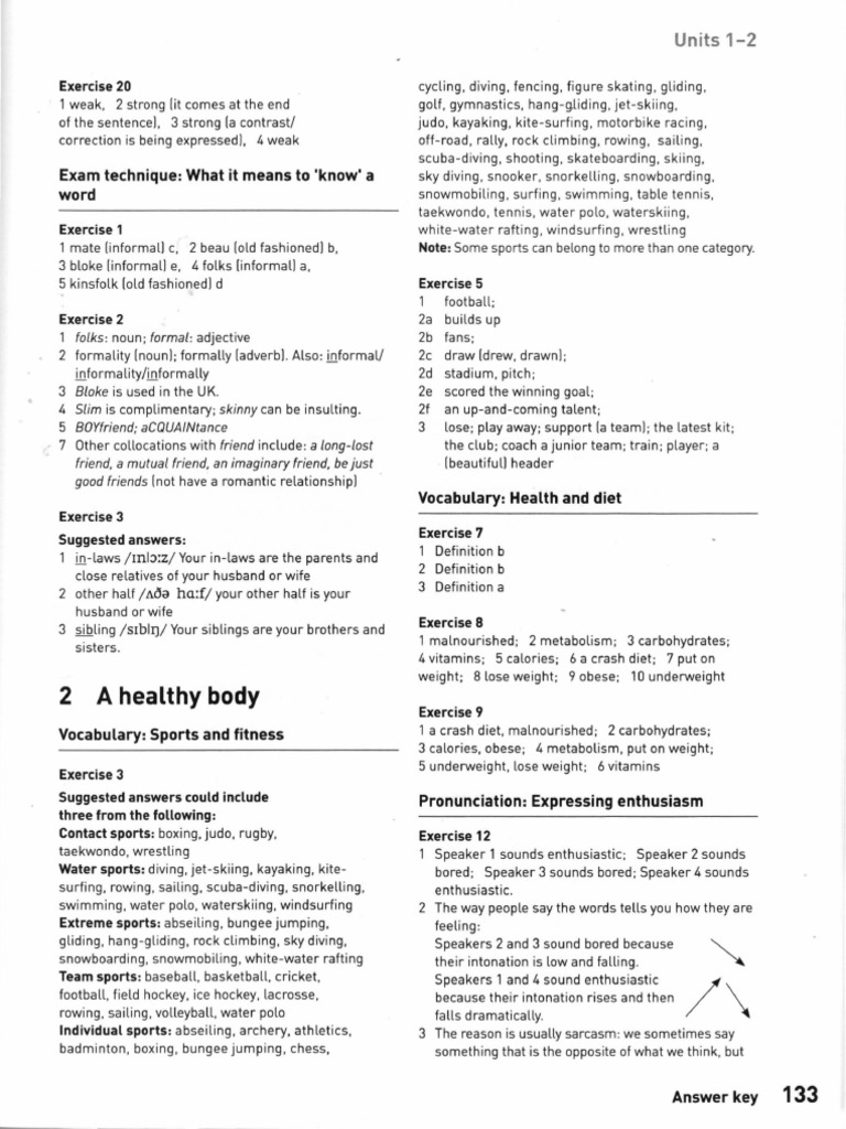 Collins IELTS Speaking Answer Key | PDF | Weight Loss | Dieting