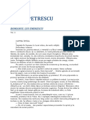 Replenishment Wrap napkin Cezar Petrescu-Romanul Lui Eminescu-V3 Carmen Saeculare 1.0 10 | PDF