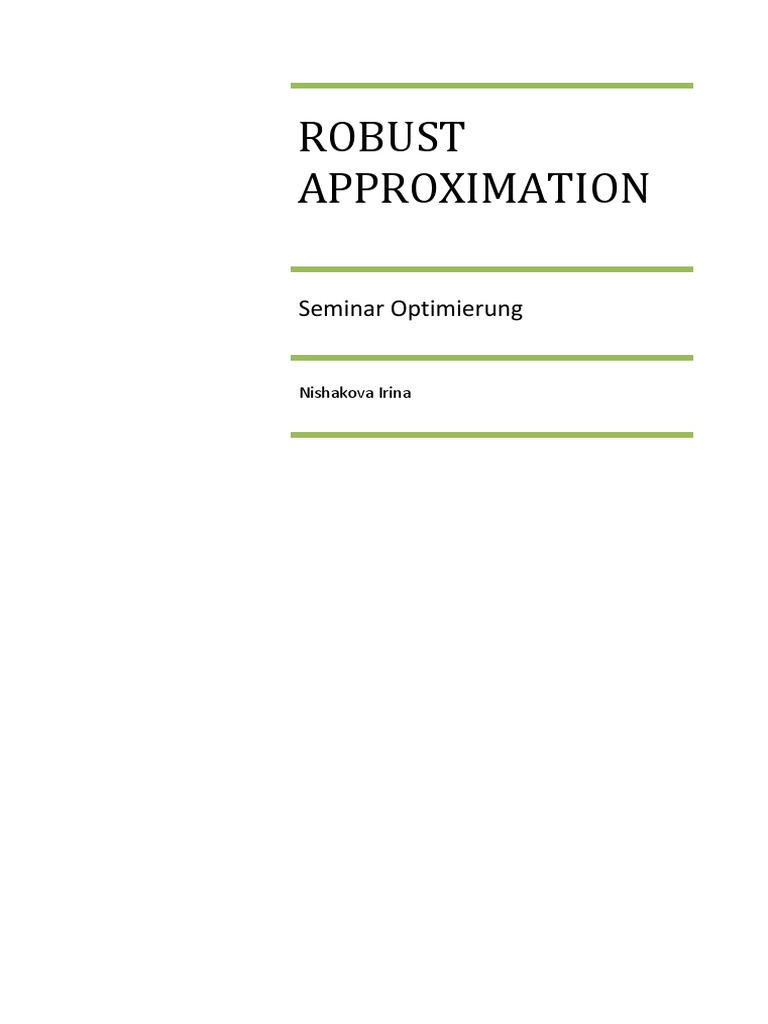 Robust Approximation Techniques Explained | PDF | Least Squares ...
