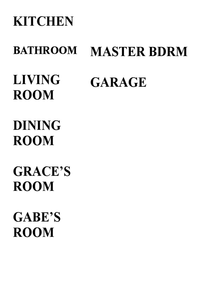 Home Room Inventory List | PDF | Wellness