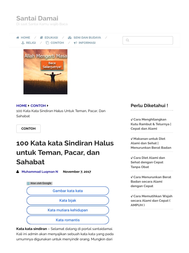 100 Kata Kata Sindiran Halus Untuk Teman 100 Kata Kata Sindiran Halus Untuk Teman