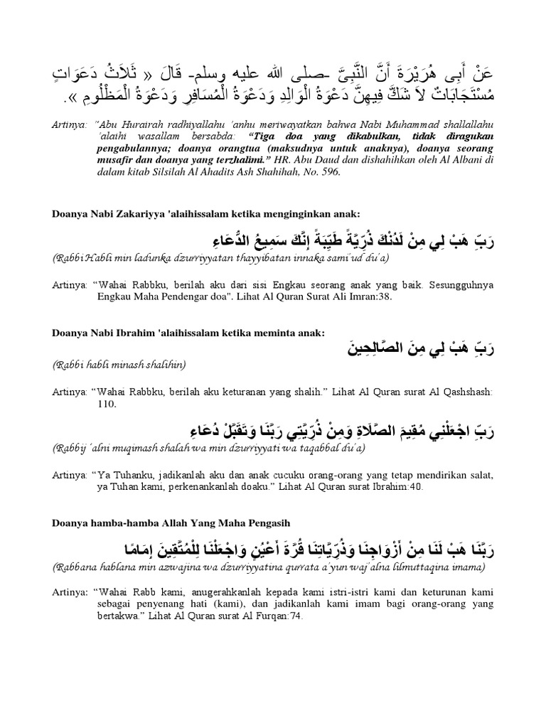 Doa Meminta Anak Sholeh