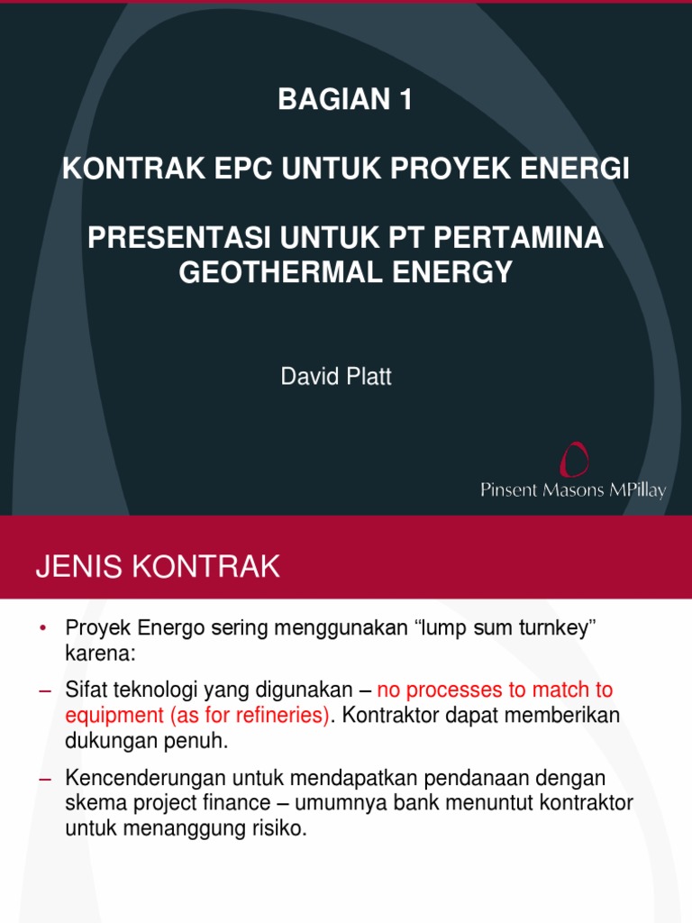 Presentasi Untuk PT Pertamina Geothermal Energy (Bahasa Indonesia) | PDF