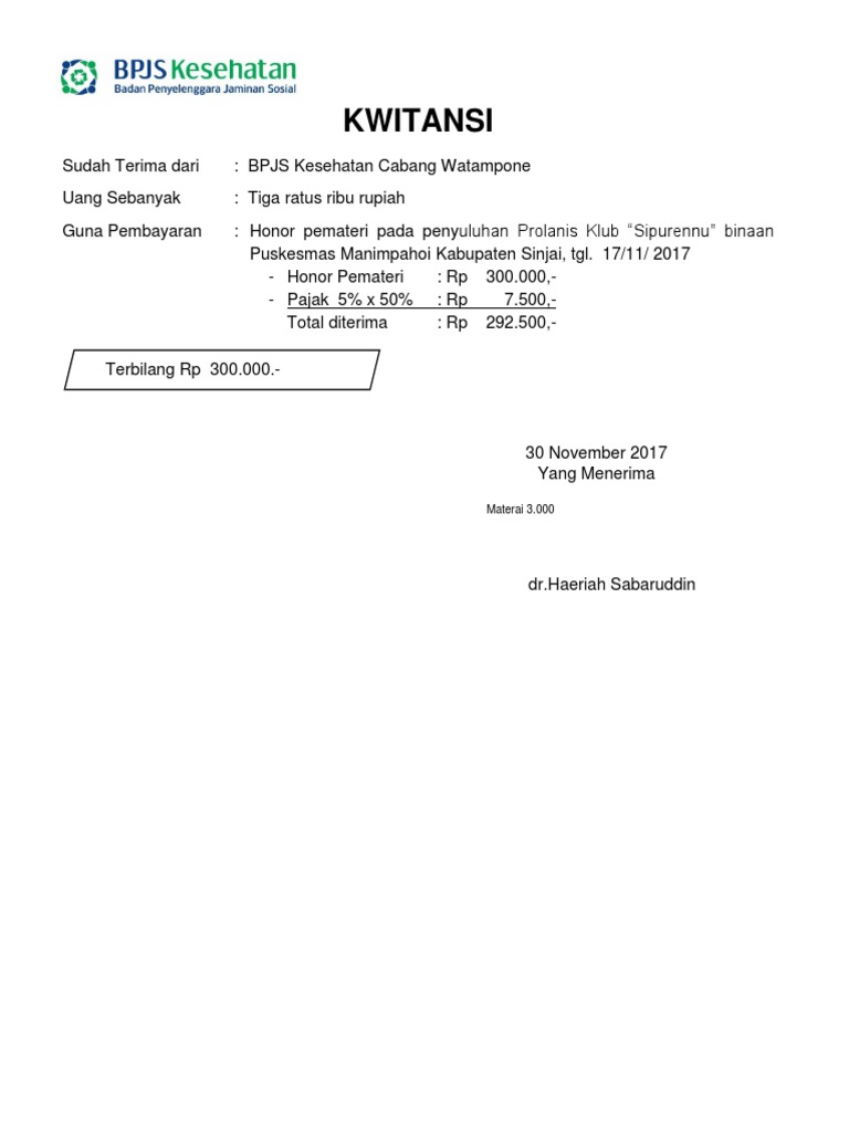 Kuitansi Manual Pemateridocx