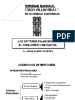 CriteriosFinancieros - Presupuesto de Capital