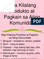 Produkto at Pagkain Sa Ating Komunidad