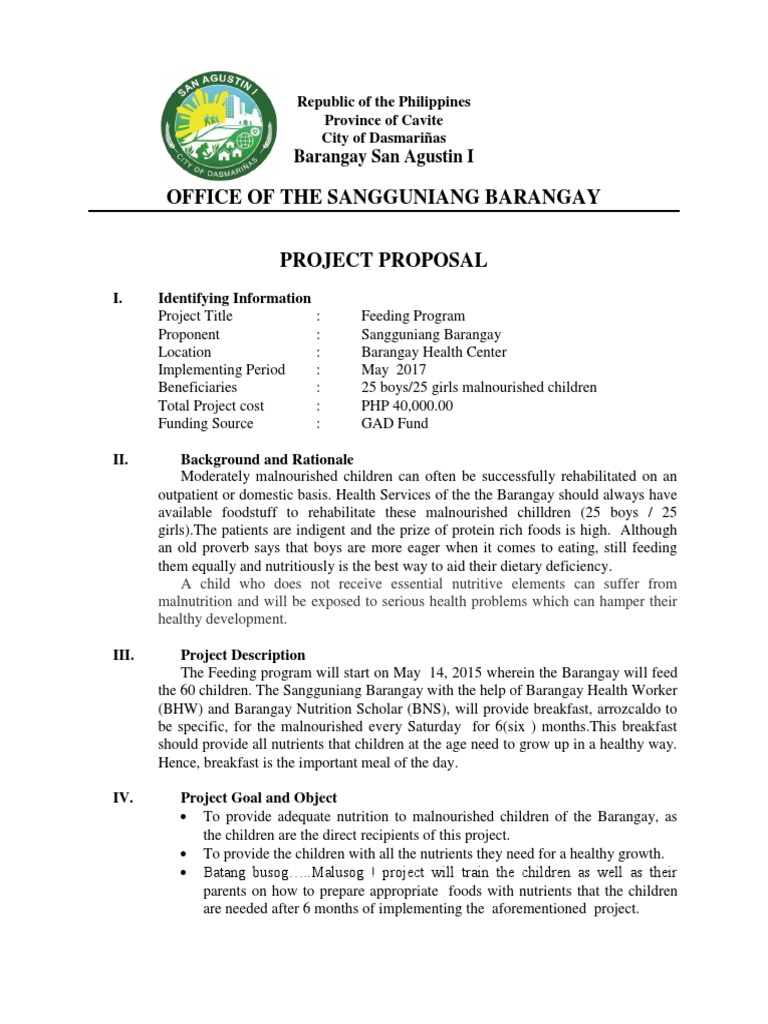 Project Proposal Gad Malnutrition Nutrition