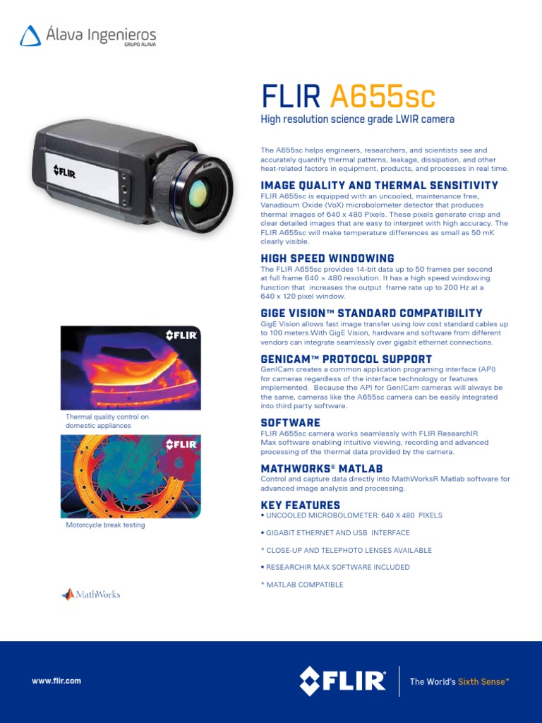 Camaras Termografica Flir A655sc para Aplicaciones de Id PDF Usb