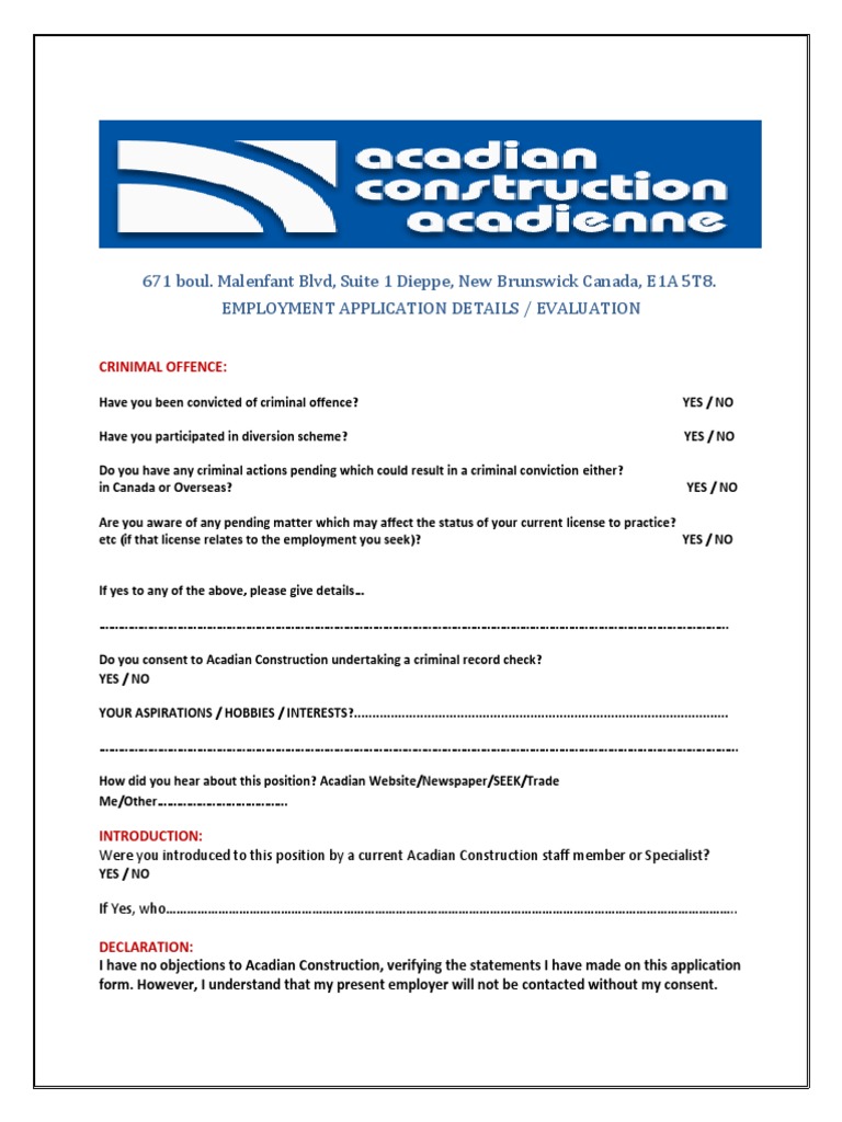 Acadian Construction PDF Government Justice