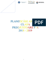 Planificări Anuale Structura-Orar - Clasa Pregatitoare 2018-2019