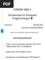 COMSW 1003-1 Introduction To Computer Programming In: Spring 2011 Instructor: Michele Merler