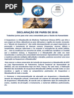Declaração de Paris Acupuntura