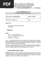 The Islamia University of Bahawalpur: Lab Experiment # 13