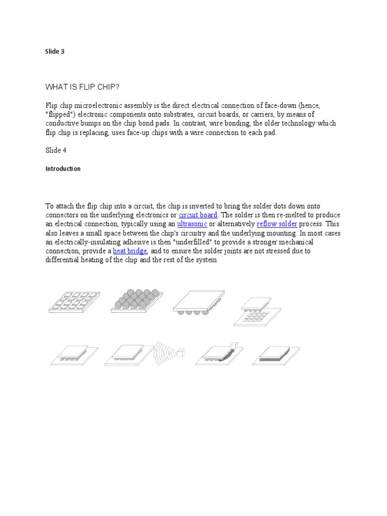 Flip Chip Assembly Techniques Explained | PDF | Electronic Engineering ...