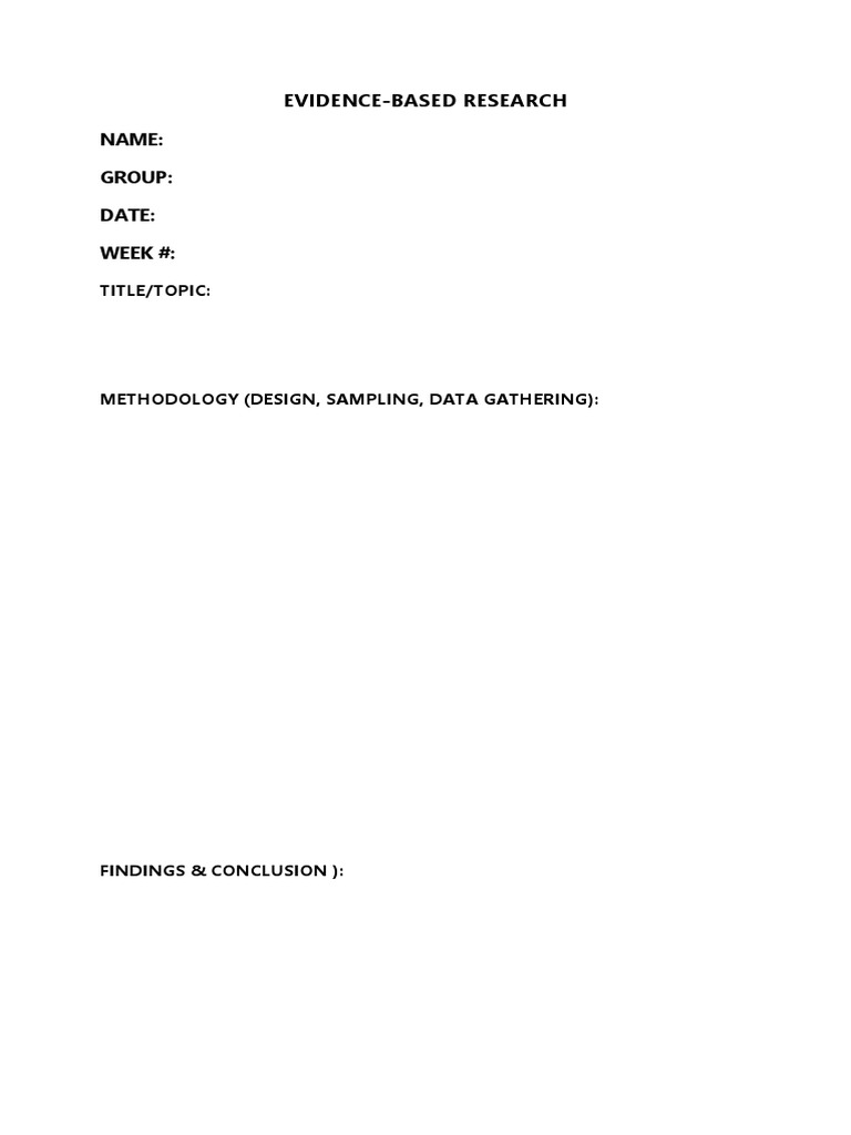 Evidence-Based Research Methodology Guide | PDF