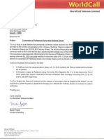 WTL Preference Shares Conversion