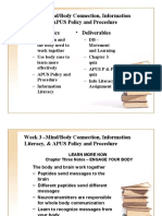 Week 3 - Mind/Body Connection, Information Literacy, & APUS Policy and Procedure