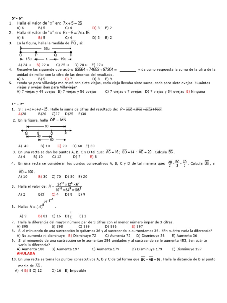 Problemas Matemáticos Resueltos para Secundaria | PDF | Sustracción ...