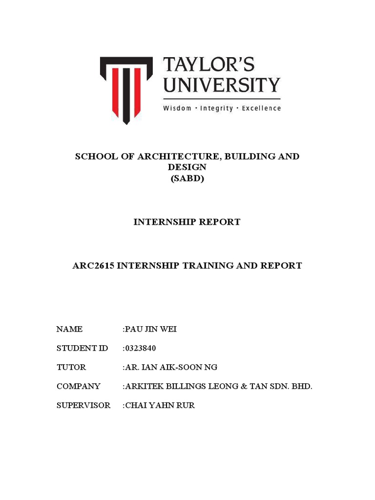 Internship Report Pdf Design