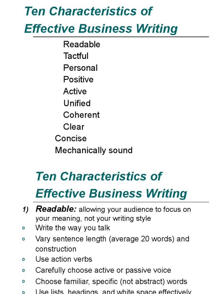 Effective Business Writing Tips | PDF | Cognitive Science | Language ...