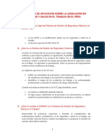 Cuestionario de Aplicación Sobre La Legislación en SST