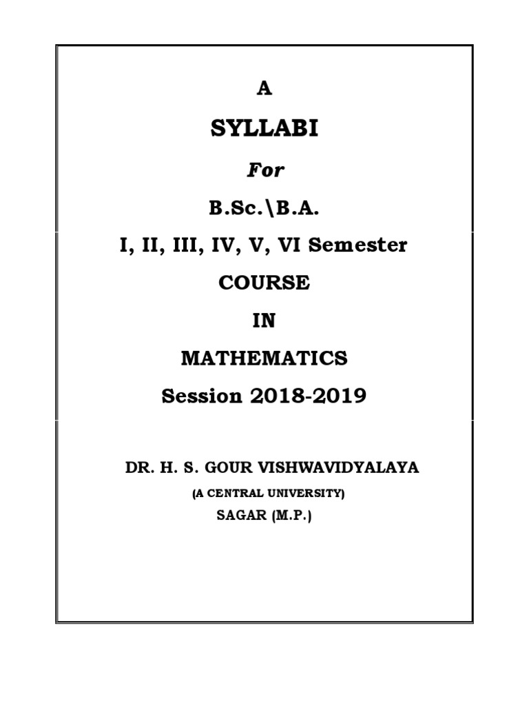 B.Sc. Mathematics Syllabi 2018-2019 | PDF | Group (Mathematics ...