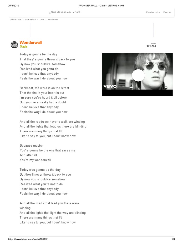 Letras De Wonderwall Página 11 | Imágenes De Letras Wonderwall Oasis