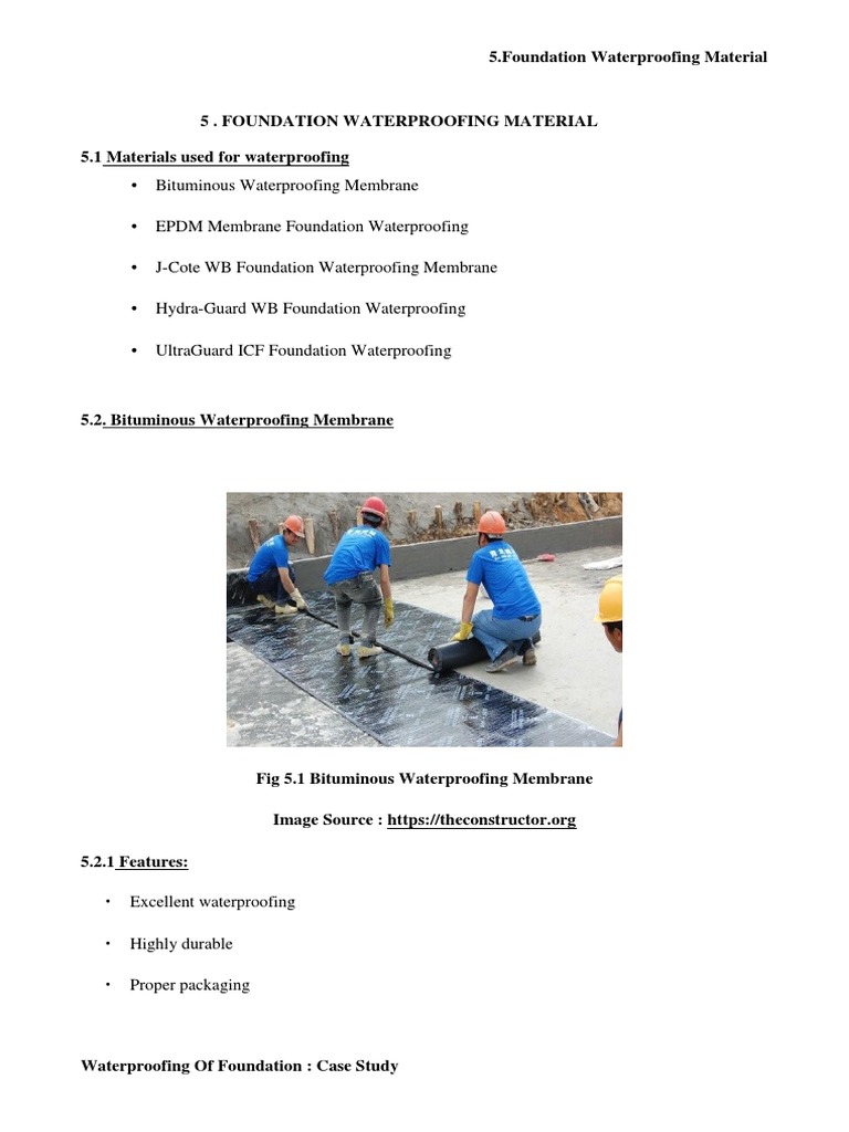 Foundation Waterproofing Material | PDF | Asphalt | Concrete
