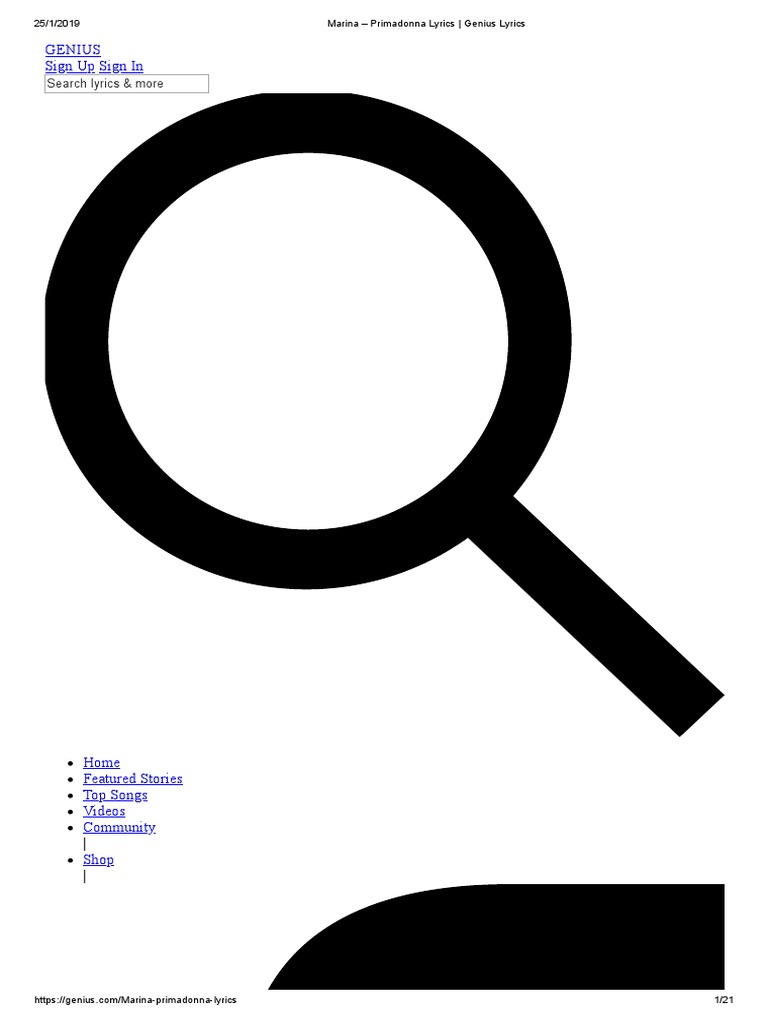 Marina Primadonna Lyrics Genius Lyrics Music Media Song